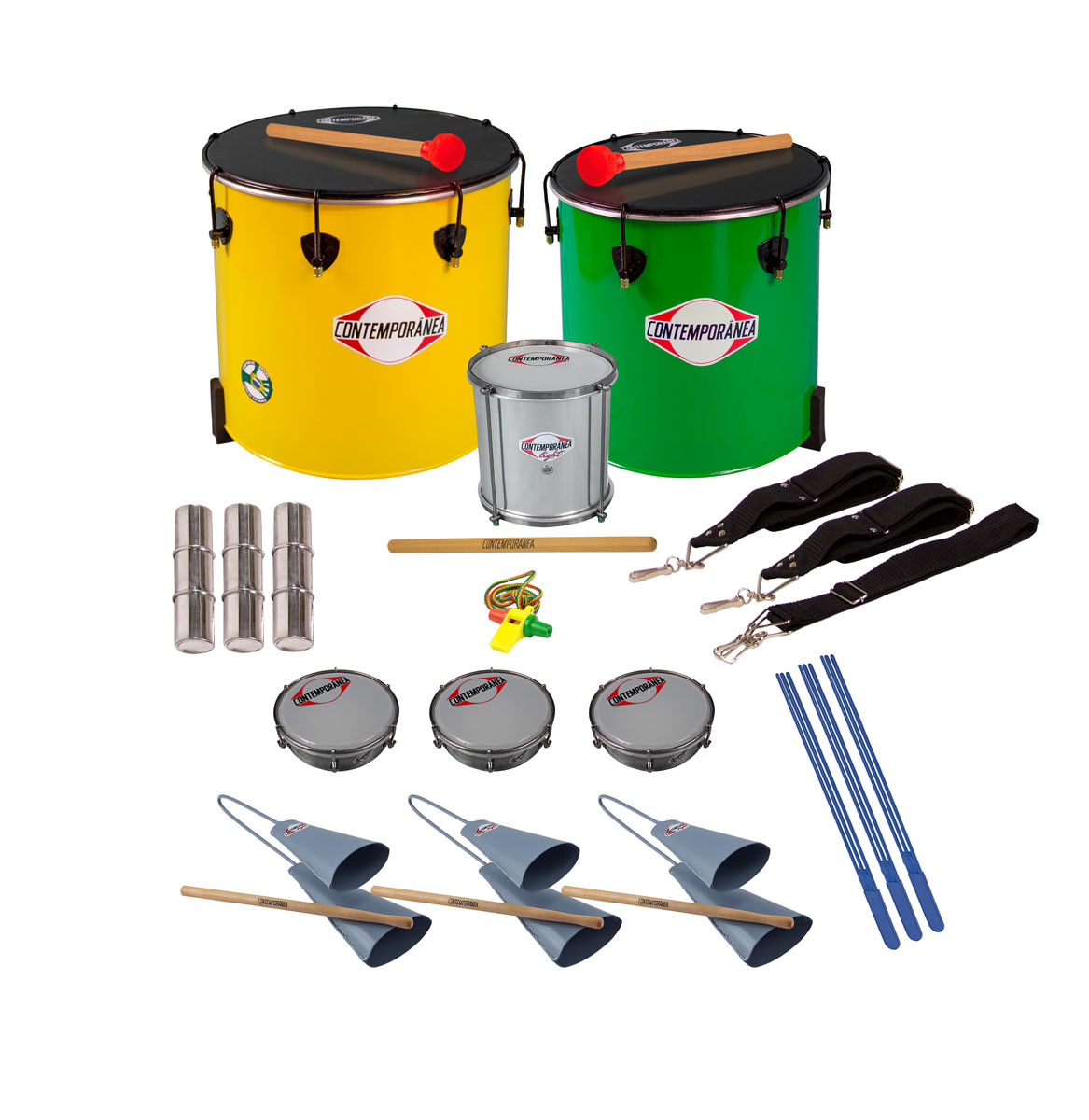 Samba School Set A 13 instruments Samba Sets Brazilian Percussion Products Afroton