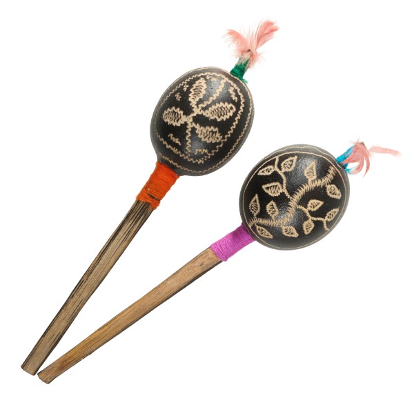   Schamanenrassel, Shipibo, klein, Paar