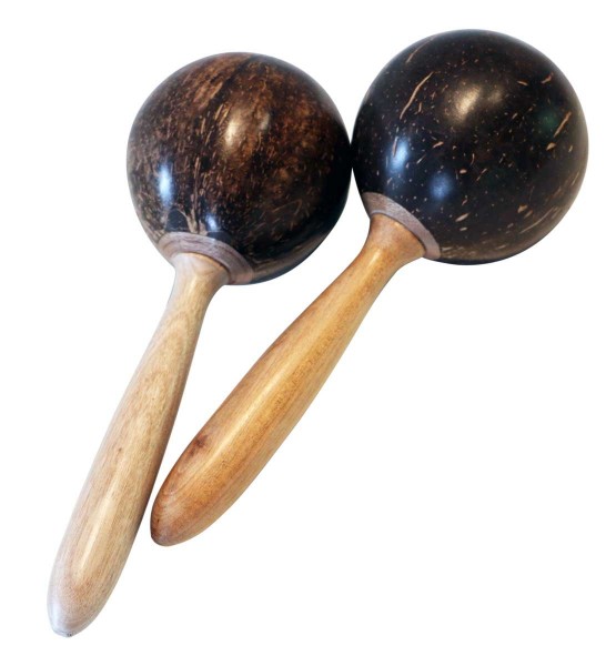   Coconut Maracas, round, pair