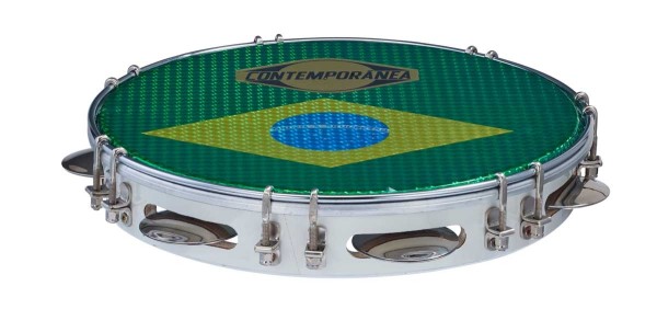 Contemporânea Pandeiro, Deluxe, Ø 10, brasilianische Flagge