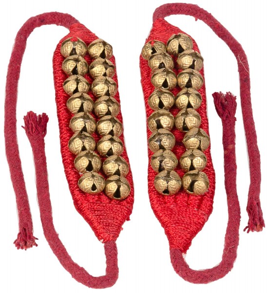   Bells, 2 rows, pair, on velvet anklet