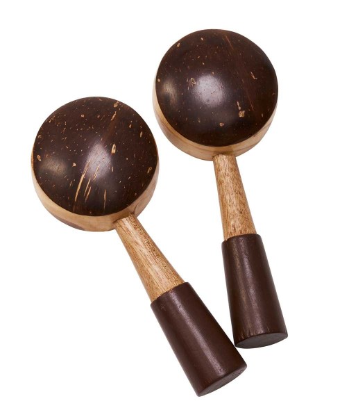   Coconut Maracas, flat, pair