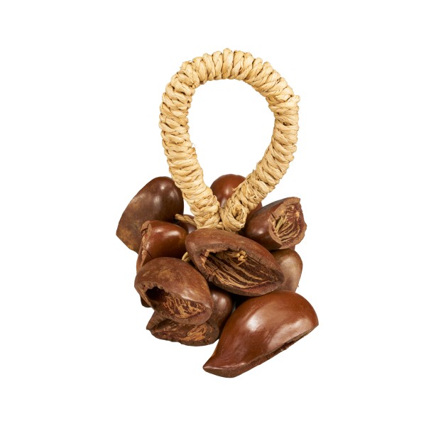   Colanut rattle, braided grip