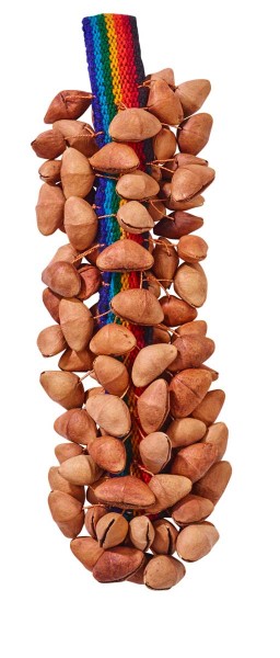   Tobillera on ribbon, c. 80 nutshells, L 35cm