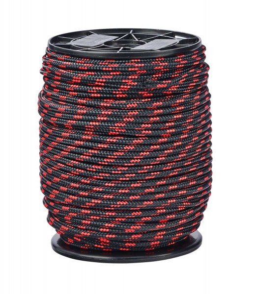   Rope, Ø 5mm, red-black, per meter