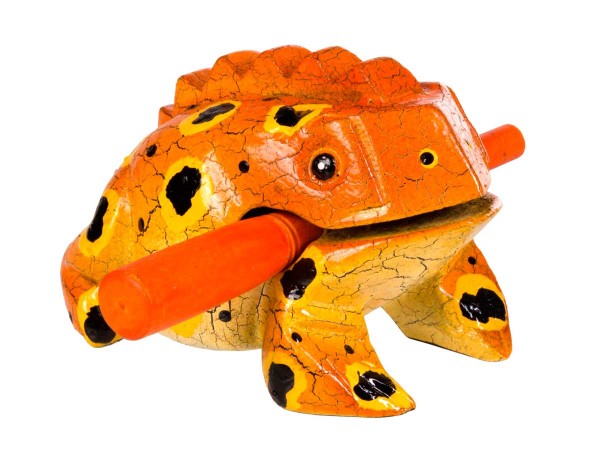 Froggy, bemalt, 9cm, Holzratsche